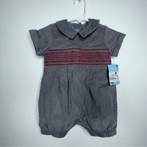 smocked gray anavini bubble romper new